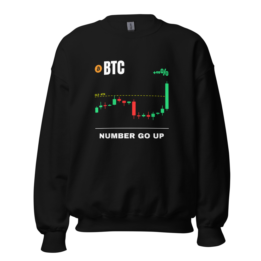 BTC “Number Go Up” Pump chart Crewneck
