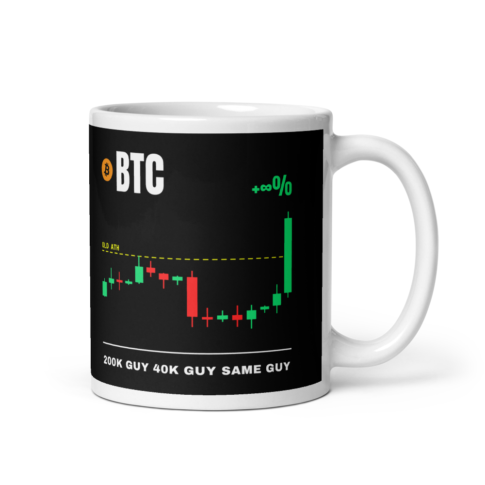 BTC “200k Guy 40k Guy Same Guy” Pump chart Mug