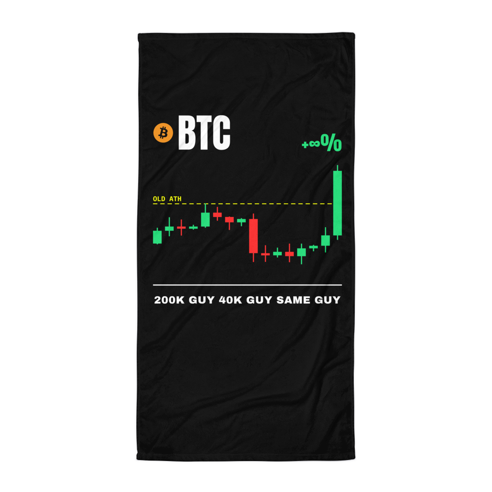 BTC “200k Guy 40k Guy Same Guy” Pump chart Beach Towel