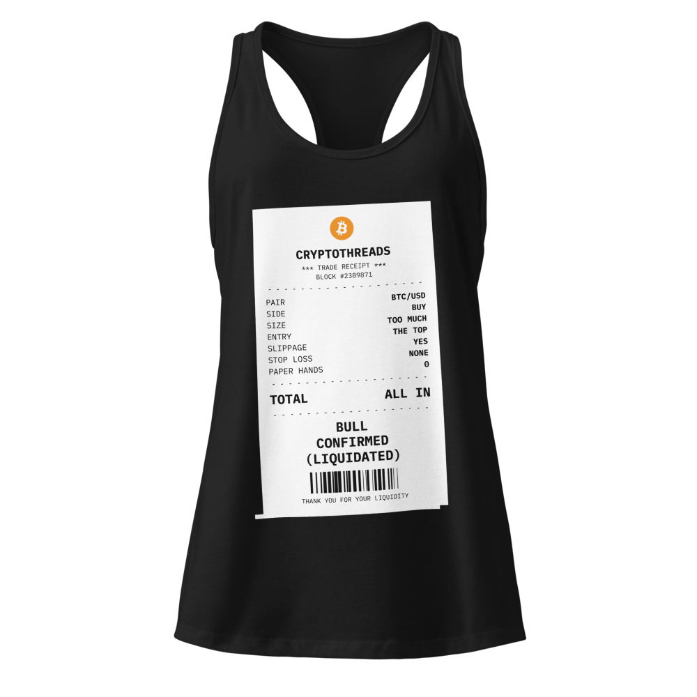 BTC “Bull Confirmed (liquidated)” Receipt Women's Racerback Tank