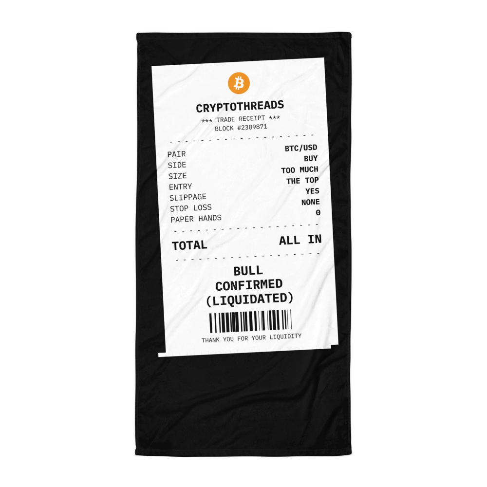 BTC “Bull Confirmed (liquidated)” Receipt Beach Towel