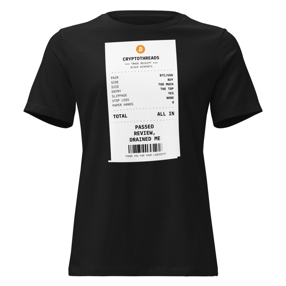 BTC “Passed Review, Drained Me” Receipt Women's Relaxed Tee