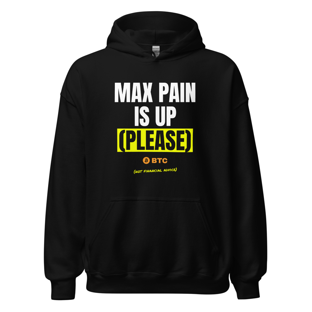 BTC “Max Pain Is Up (please)” Meme Hoodie
