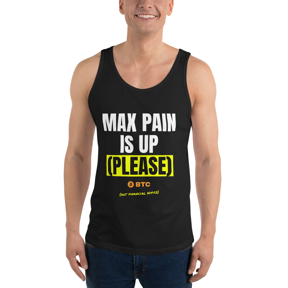 BTC “Max Pain Is Up (please)” Meme Tank Top