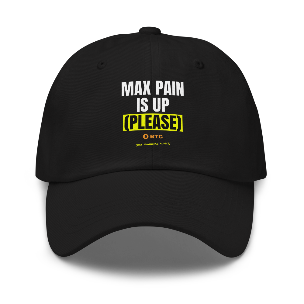 BTC “Max Pain Is Up (please)” Meme Dad Hat