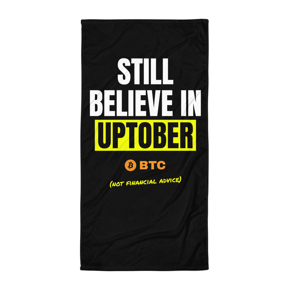 BTC “Still Believe In Uptober” Meme Beach Towel