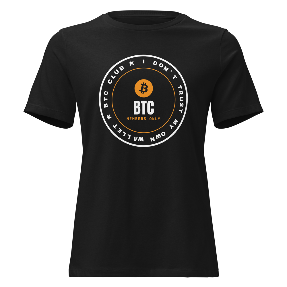 BTC “I Don't Trust My Own Wallet” Club stamp Women's Relaxed Tee