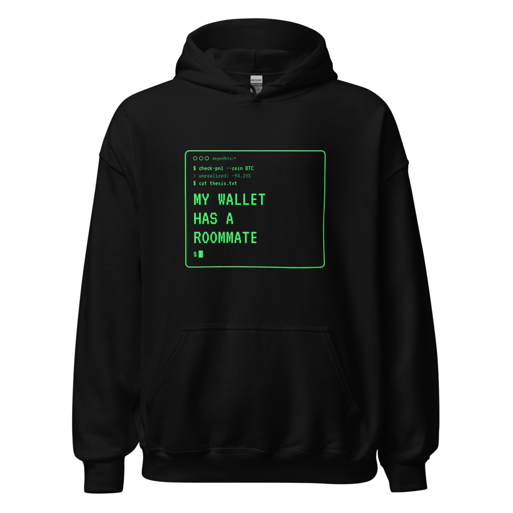 BTC “My Wallet Has A Roommate” Terminal Hoodie