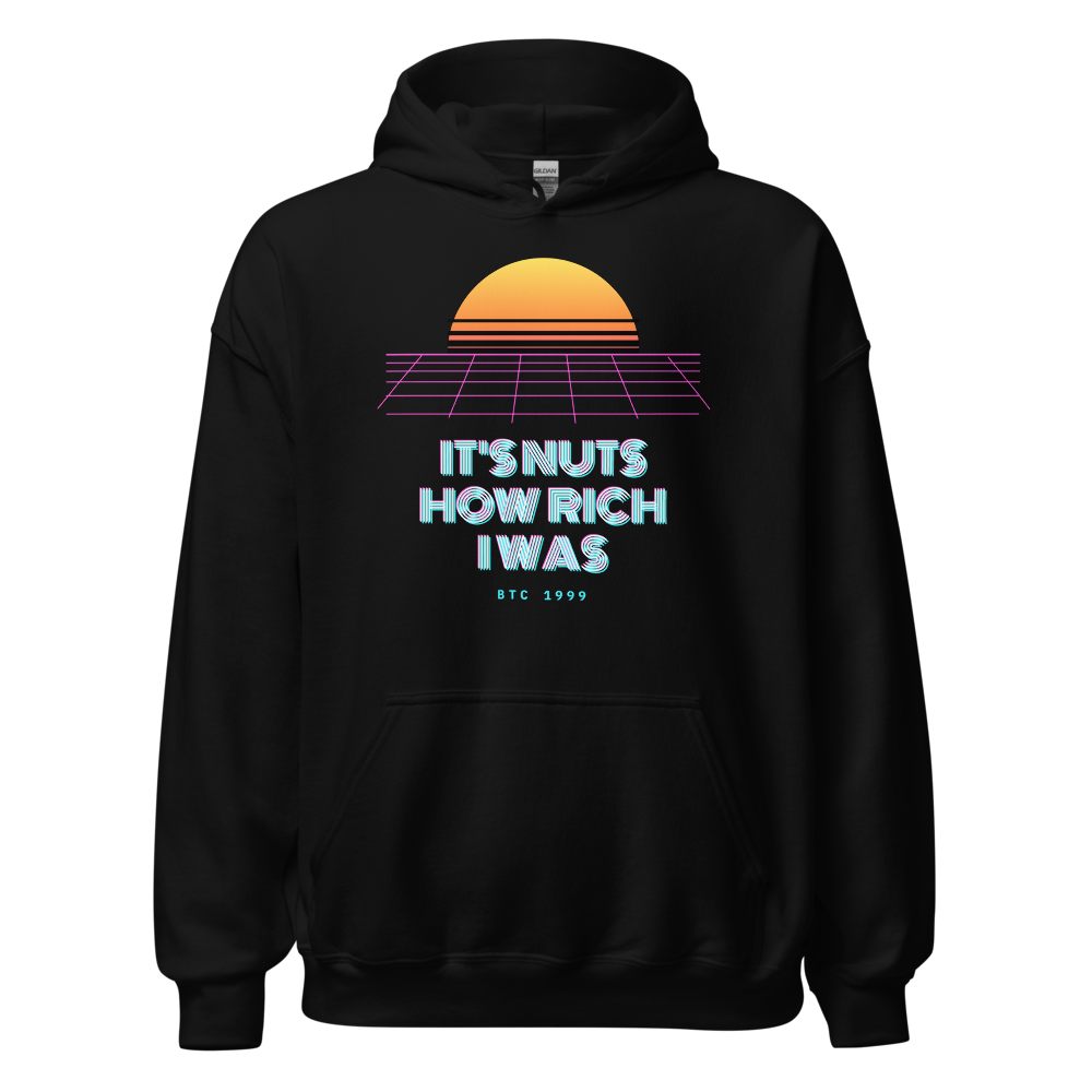 BTC “It's Nuts How Rich I Was” Vaporwave Hoodie