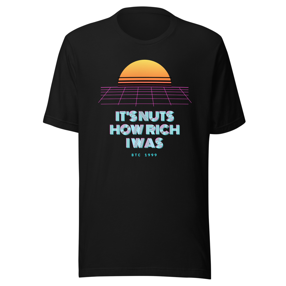 BTC “It's Nuts How Rich I Was” Vaporwave Classic Tee