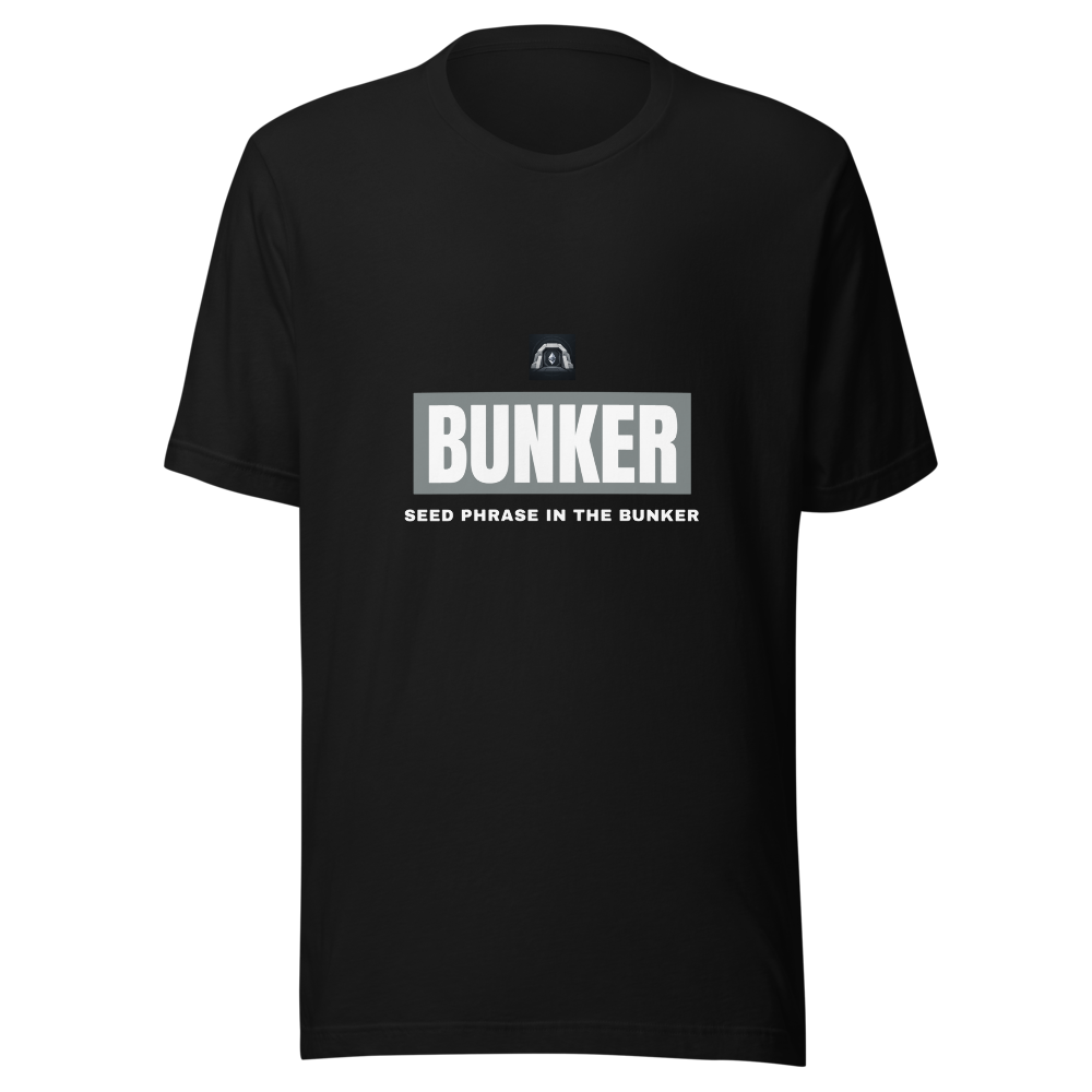 BUNKER “Seed Phrase In The Bunker” Box logo Classic Tee