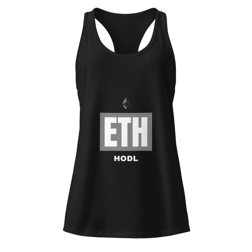 ETH “Hodl” Box logo Women's Racerback Tank