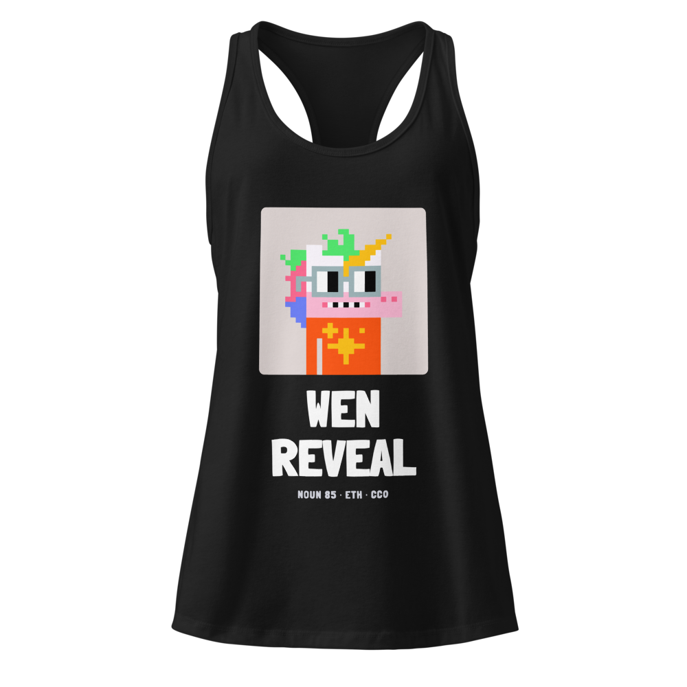 ETH “Wen Reveal” Nouns Women's Racerback Tank