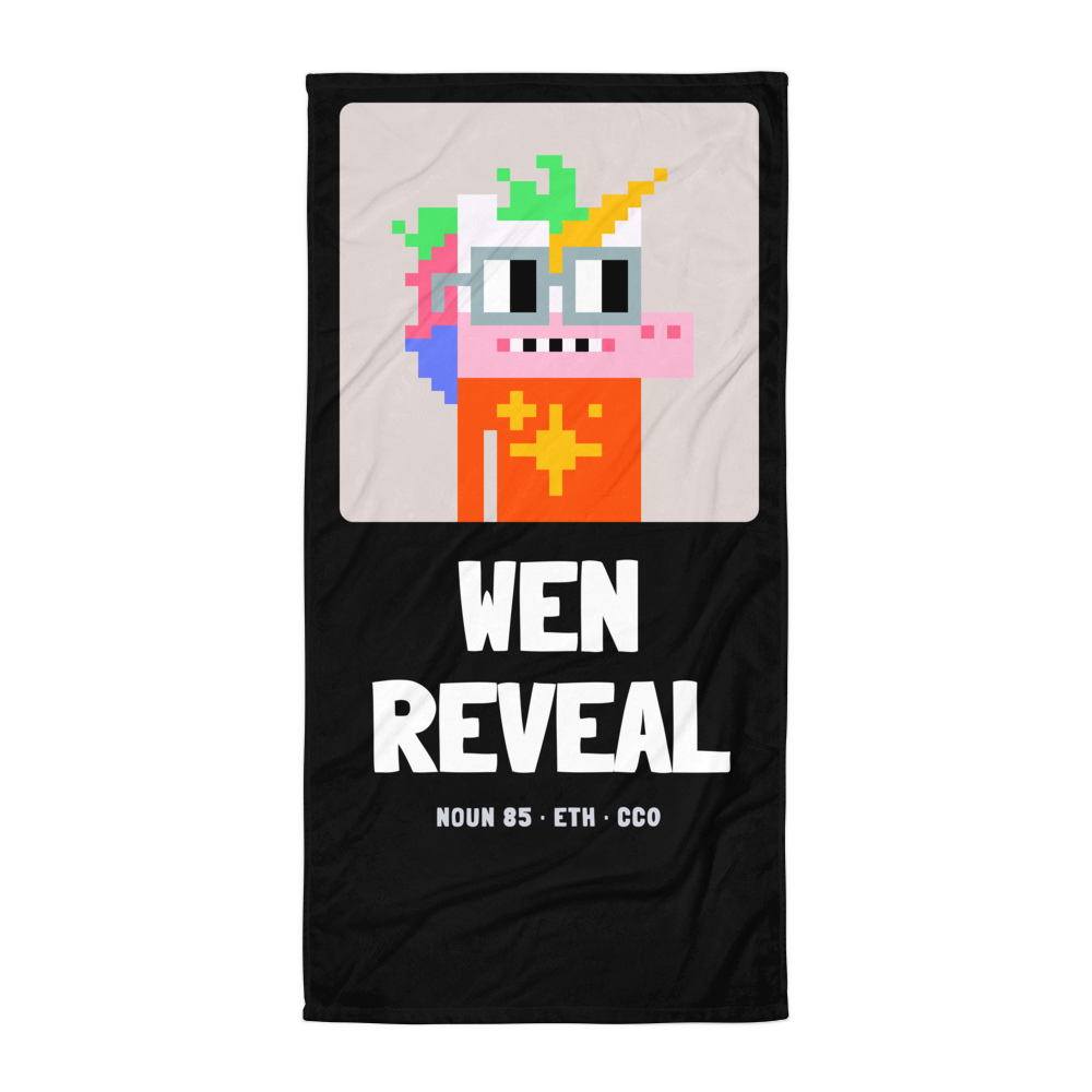 ETH “Wen Reveal” Nouns Beach Towel