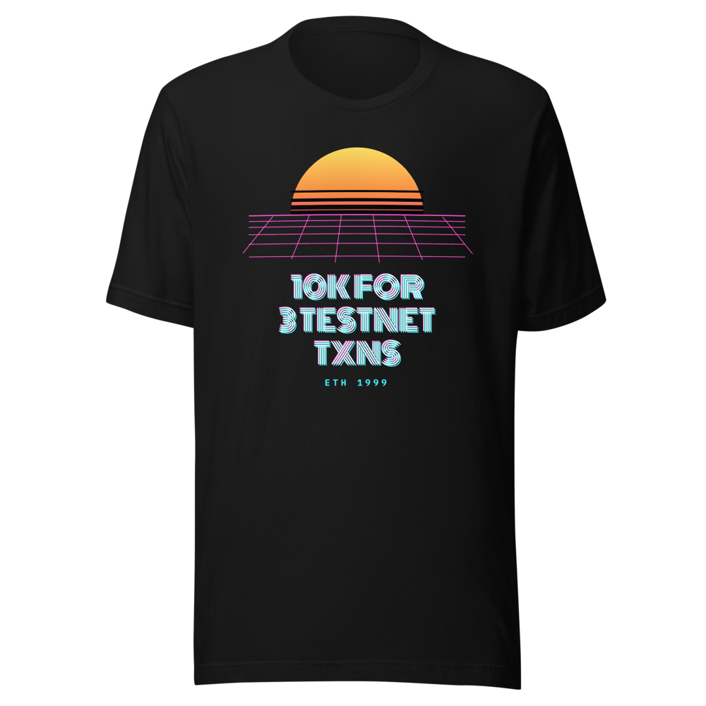 ETH “10k For 3 Testnet Txns” Vaporwave Classic Tee