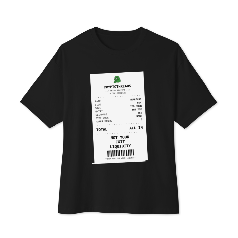 PEPE “Not Your Exit Liquidity” Receipt Oversized Boxy Tee
