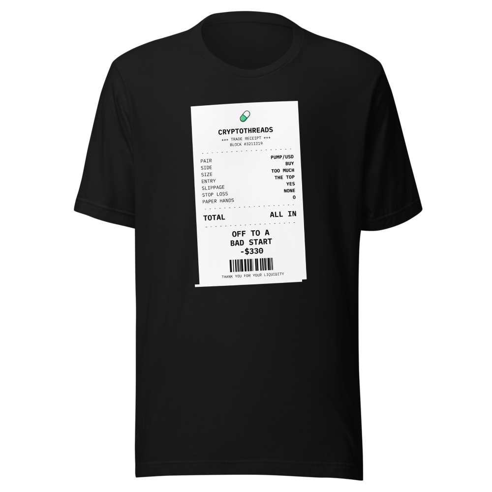 PUMP “Off To A Bad Start -$330” Receipt Classic Tee