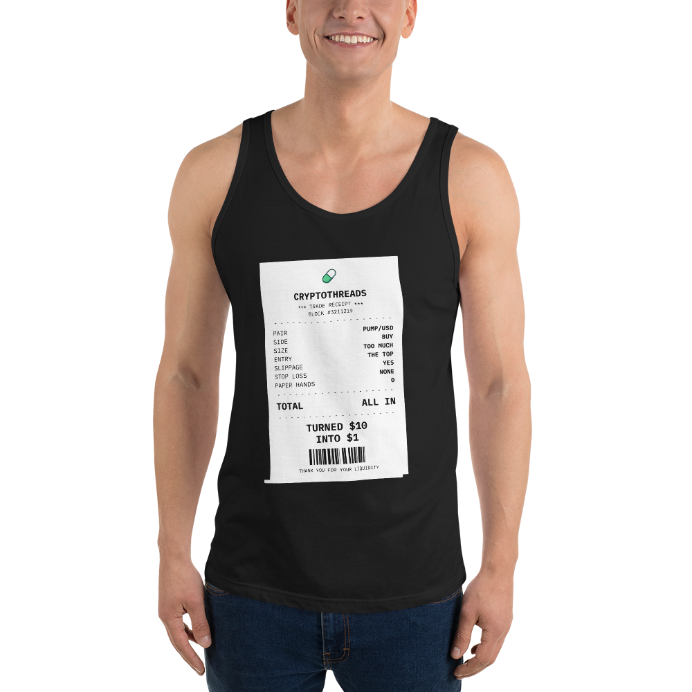 PUMP “Turned $10 Into $1” Receipt Tank Top