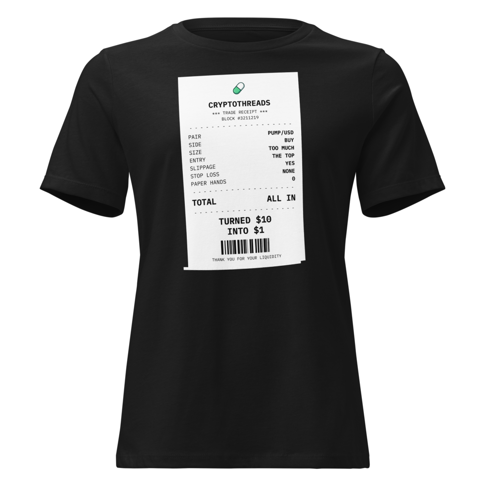 PUMP “Turned $10 Into $1” Receipt Women's Relaxed Tee