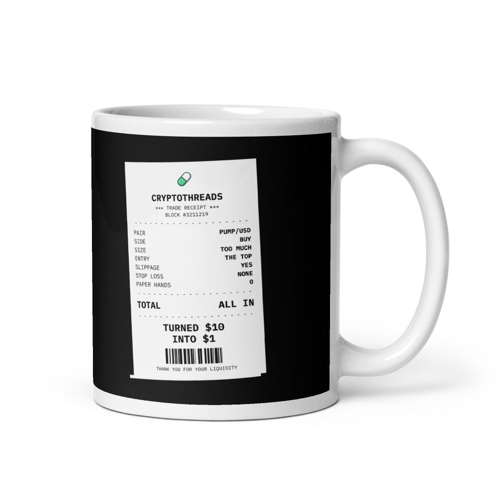 PUMP “Turned $10 Into $1” Receipt Mug