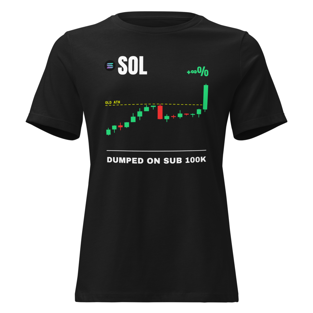 SOL “Dumped On Sub 100k” Pump chart Women's Relaxed Tee