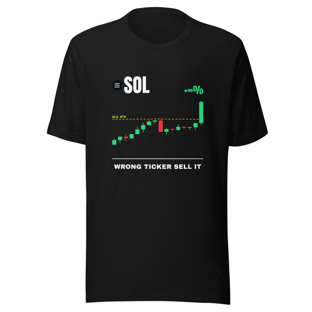 SOL “Wrong Ticker Sell It” Pump chart Classic Tee