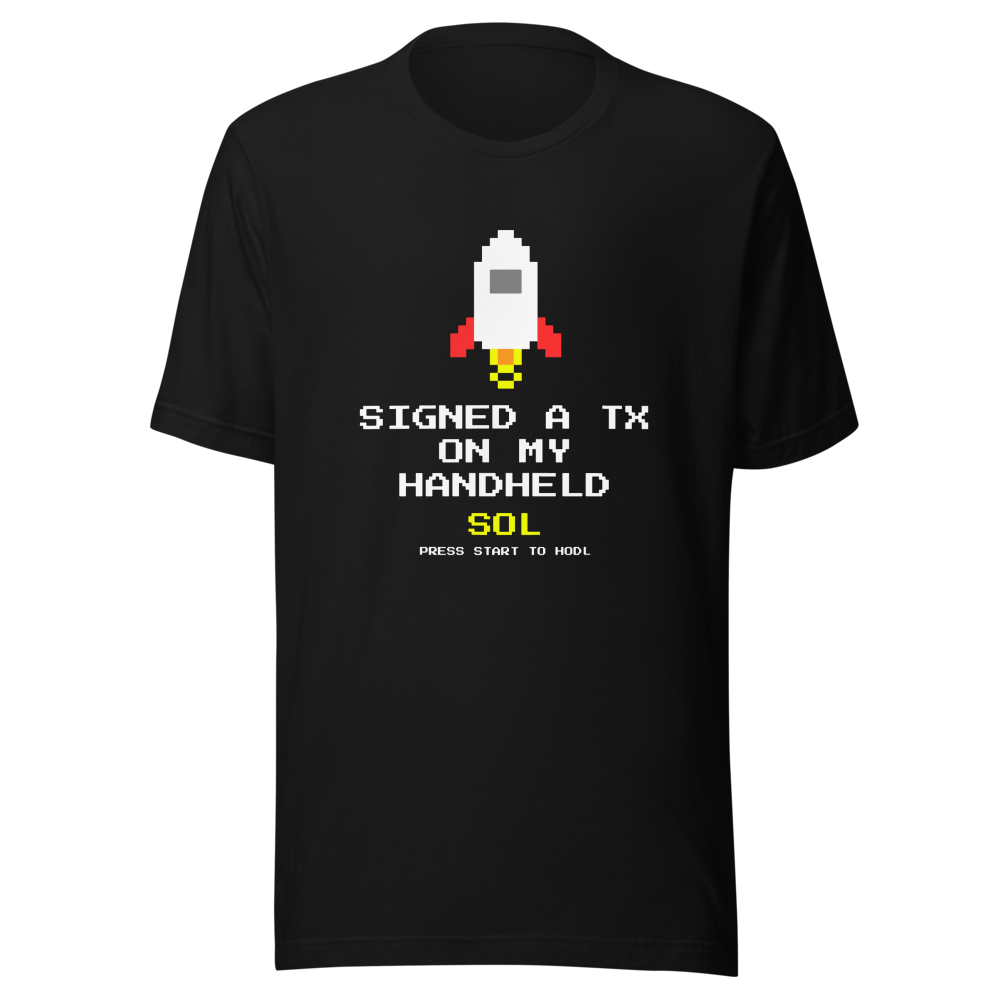 SOL “Signed A Tx On My Handheld” 8-bit Classic Tee