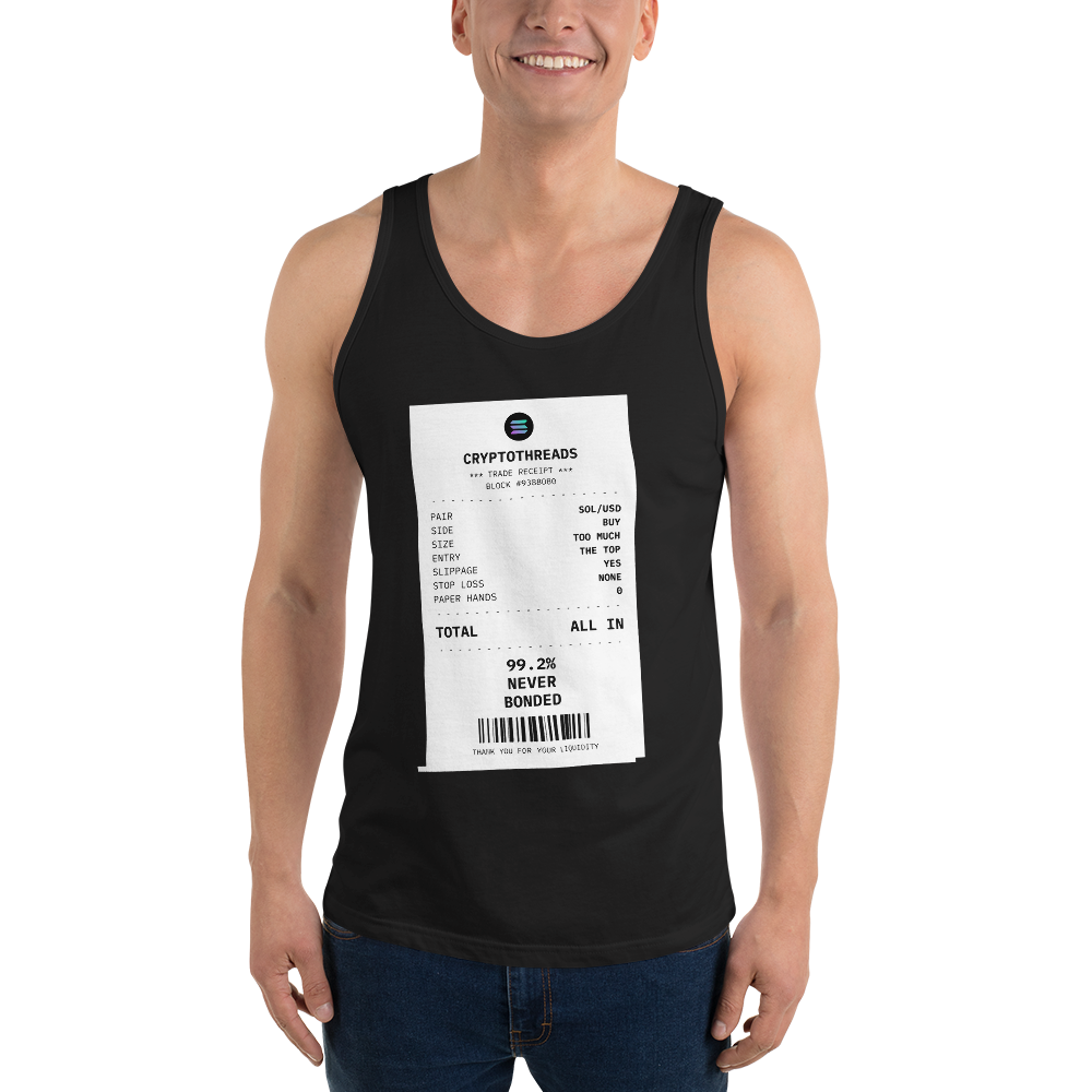 SOL “99.2% Never Bonded” Receipt Tank Top