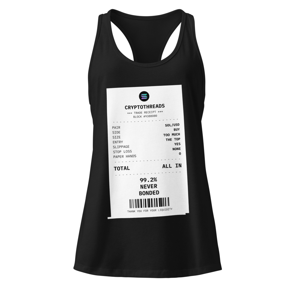 SOL “99.2% Never Bonded” Receipt Women's Racerback Tank