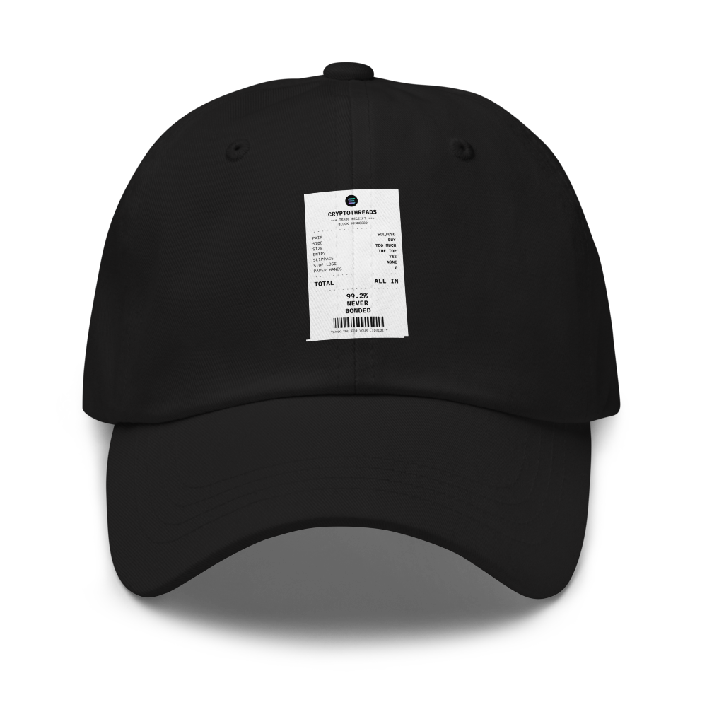 SOL “99.2% Never Bonded” Receipt Dad Hat