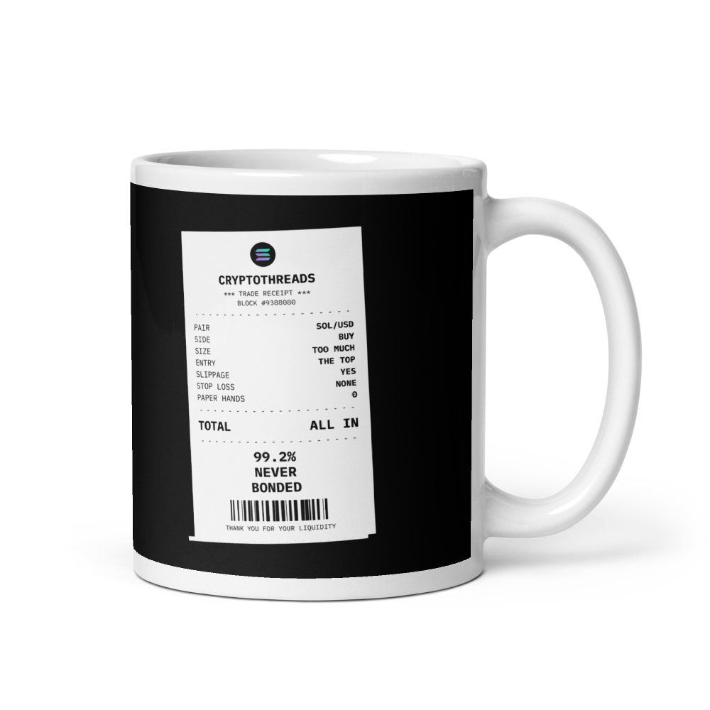 SOL “99.2% Never Bonded” Receipt Mug
