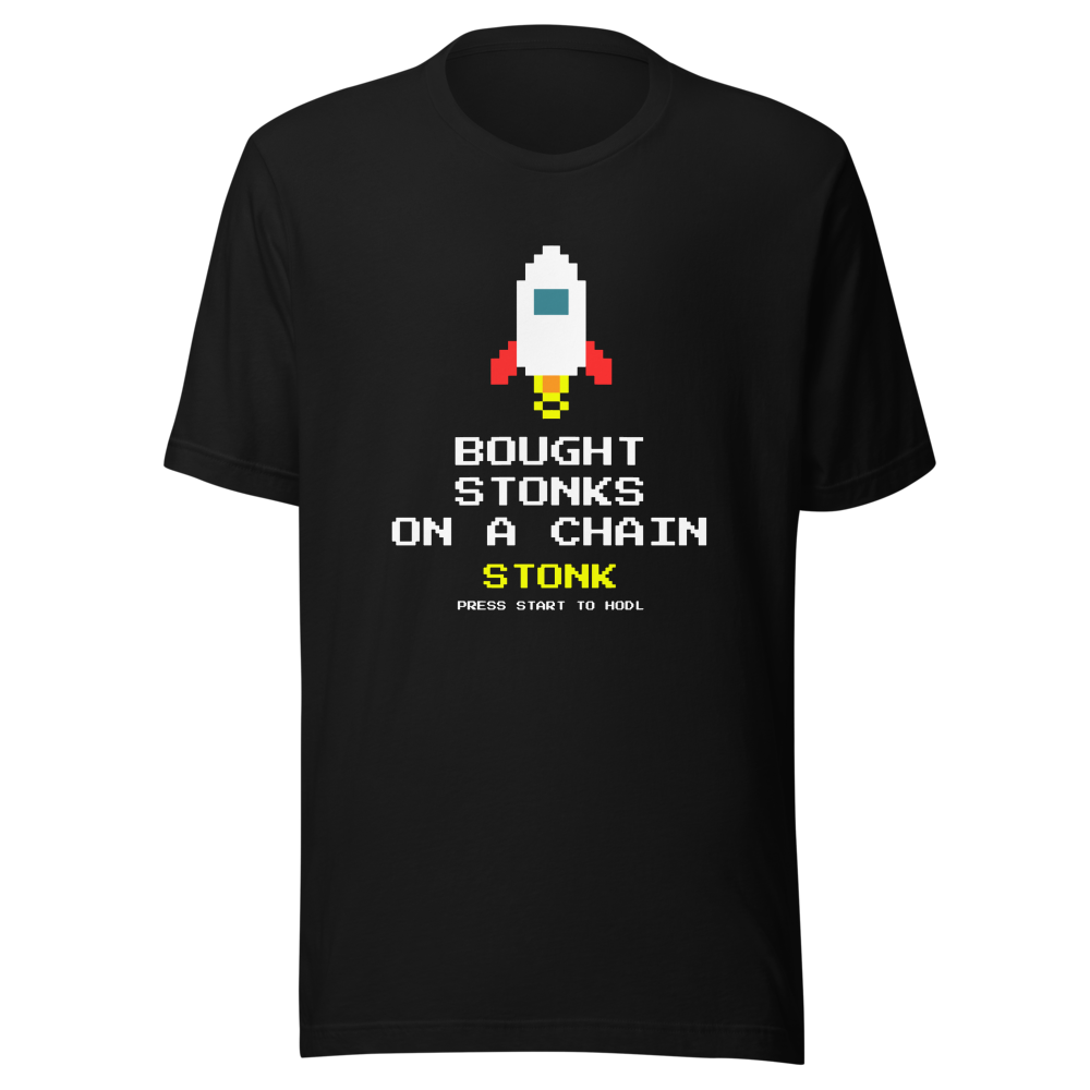 STONK “Bought Stonks On A Chain” 8-bit Classic Tee