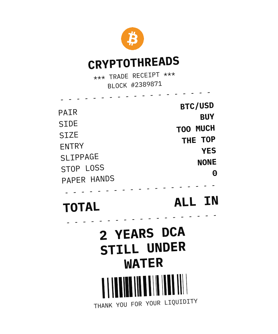 BTC “2 YEARS DCA STILL UNDER WATER” design