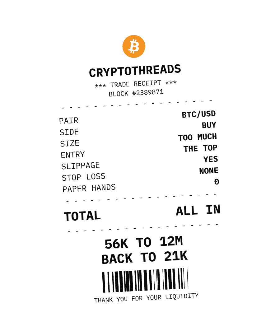 BTC “56K TO 12M BACK TO 21K” design