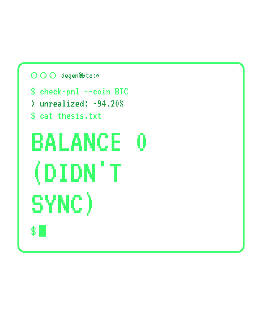 BTC “BALANCE 0 (DIDN'T SYNC)” design