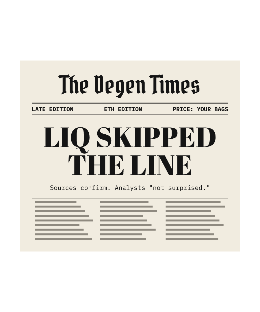 ETH “LIQ SKIPPED THE LINE” design