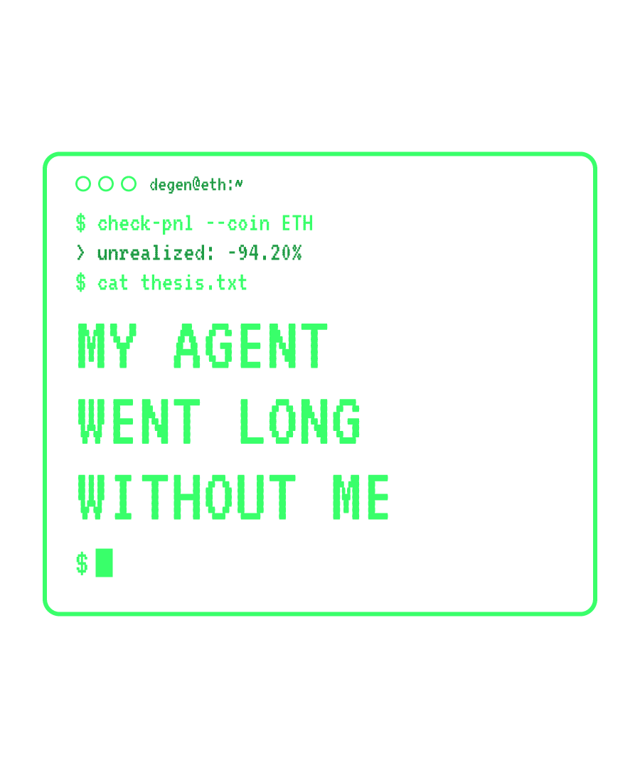 ETH “MY AGENT WENT LONG WITHOUT ME” design