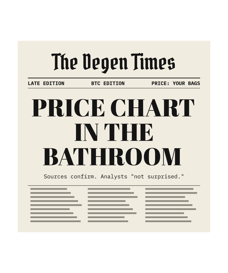 BTC “PRICE CHART IN THE BATHROOM” design