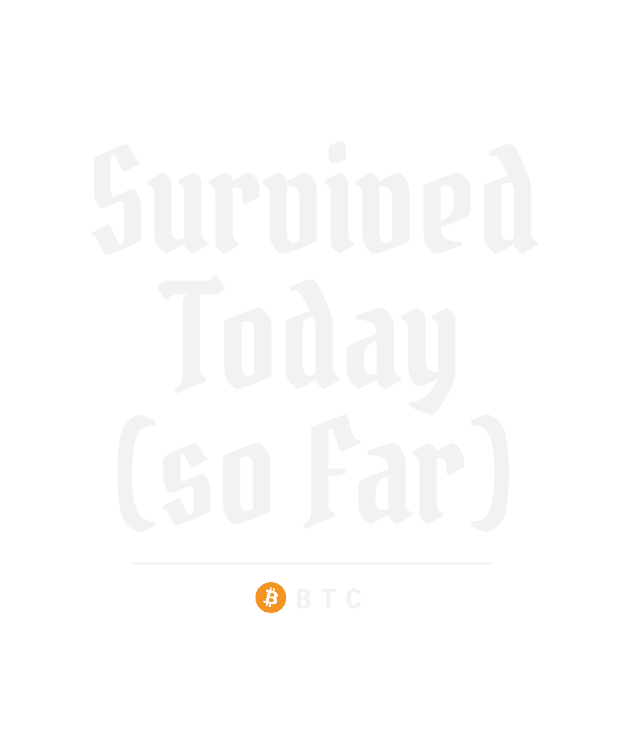 BTC “SURVIVED TODAY (SO FAR)” design