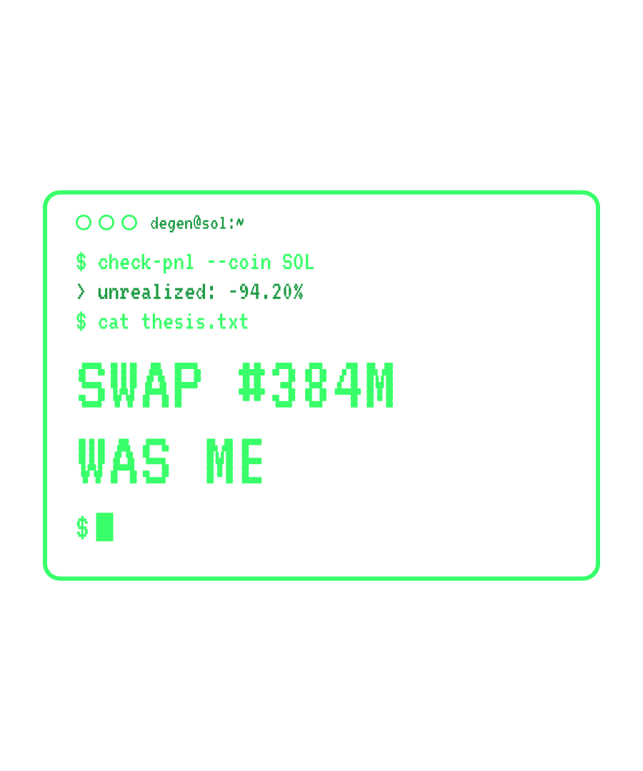 SOL “SWAP #384M WAS ME” design
