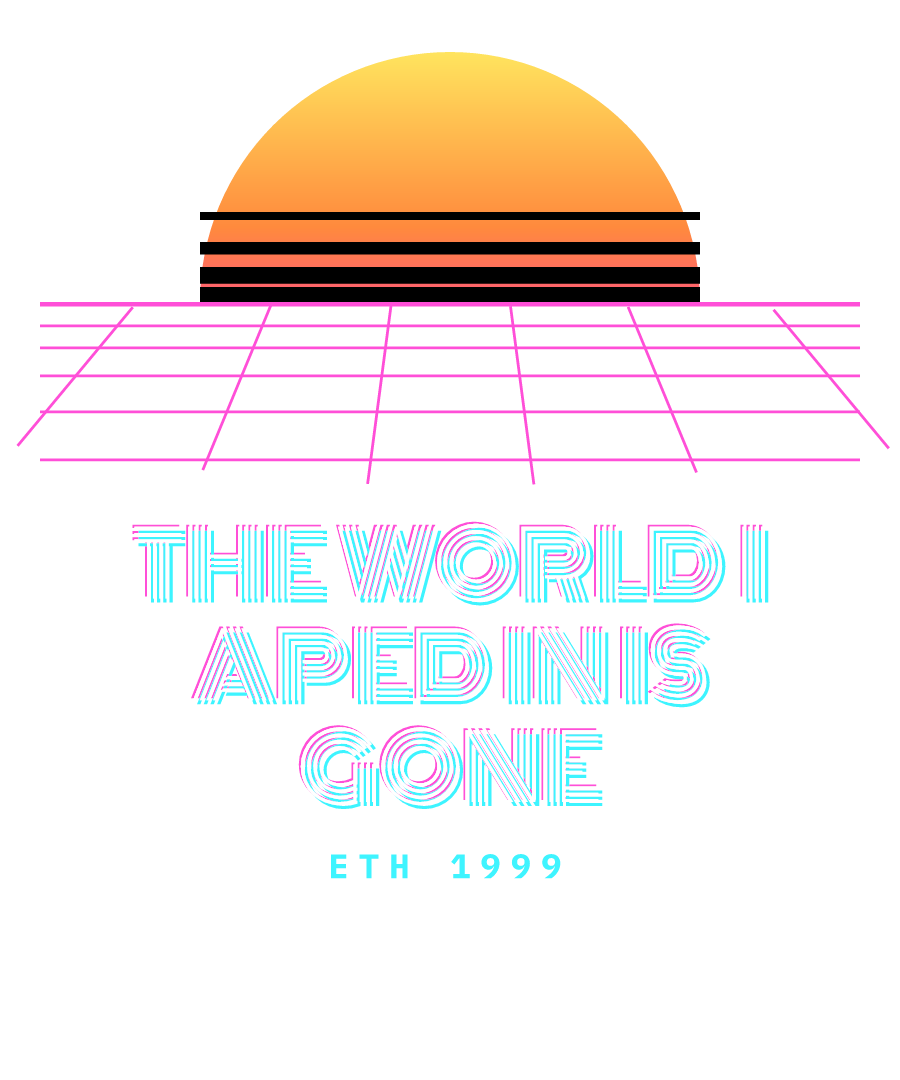 ETH “THE WORLD I APED IN IS GONE” design