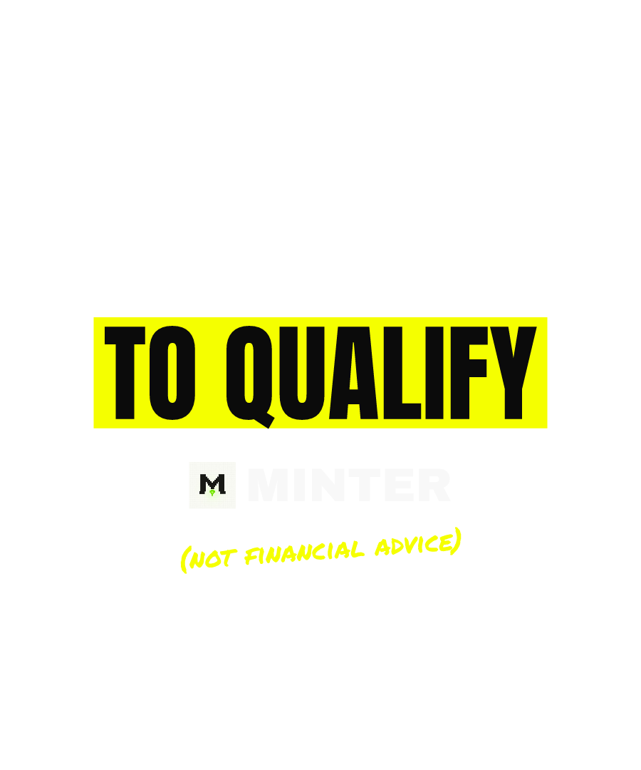 MINTER “WAGERED $50 TO QUALIFY” design